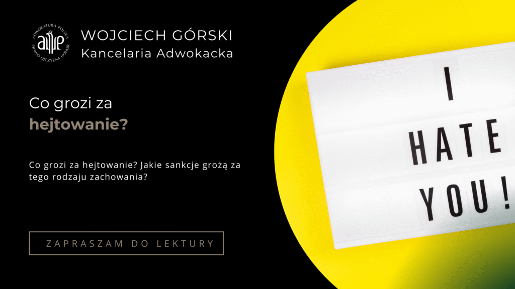 Co grozi za hejtowanie